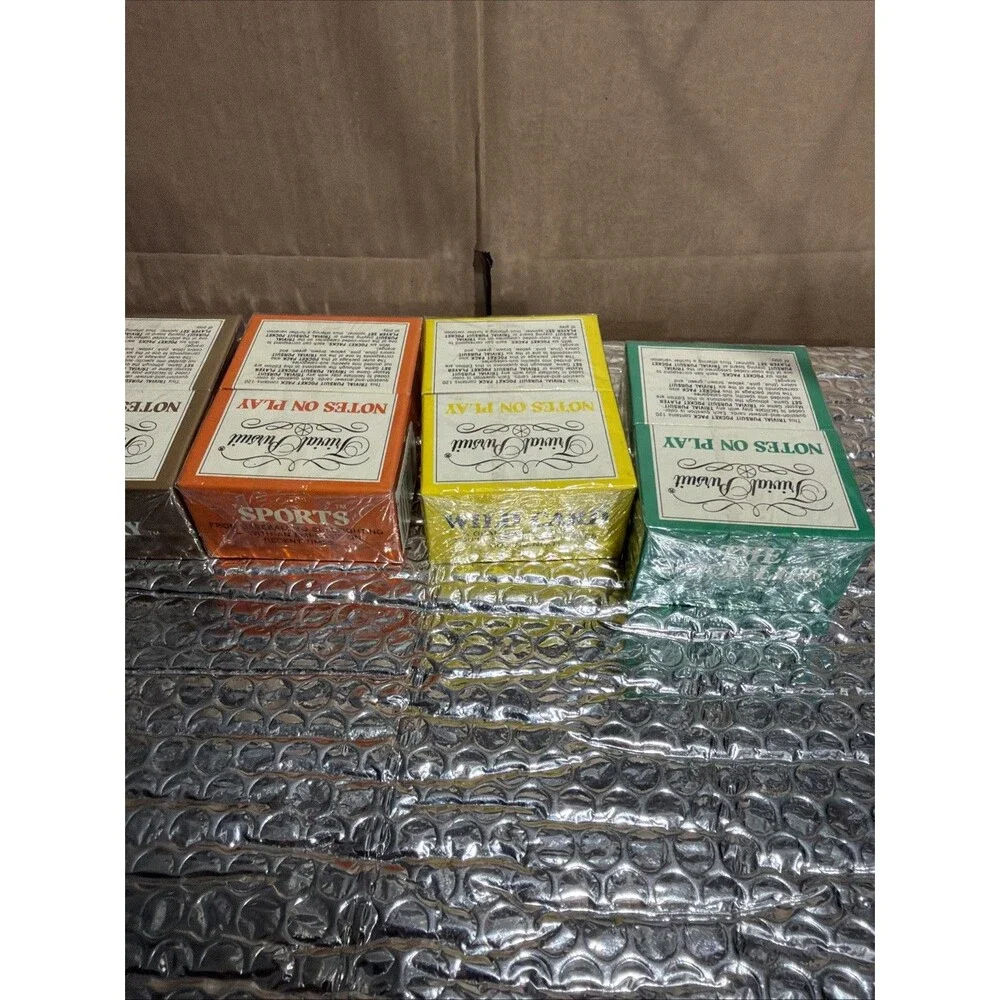 Lot of 5 Vintage Trivial Pursuit Mini Pack Wild Card Sports Rock & Pop Etc NEW